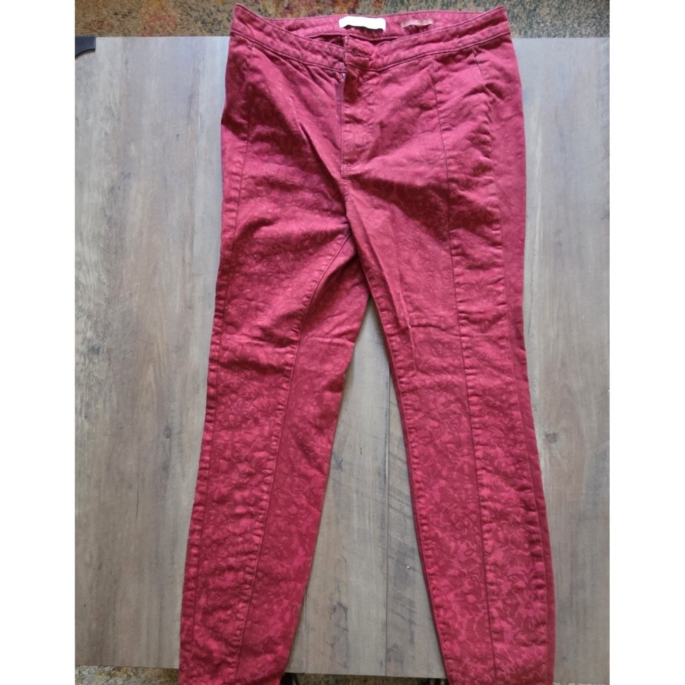 Anthropologie Pilcr Red High Rise Denim Leggings Women Size 30